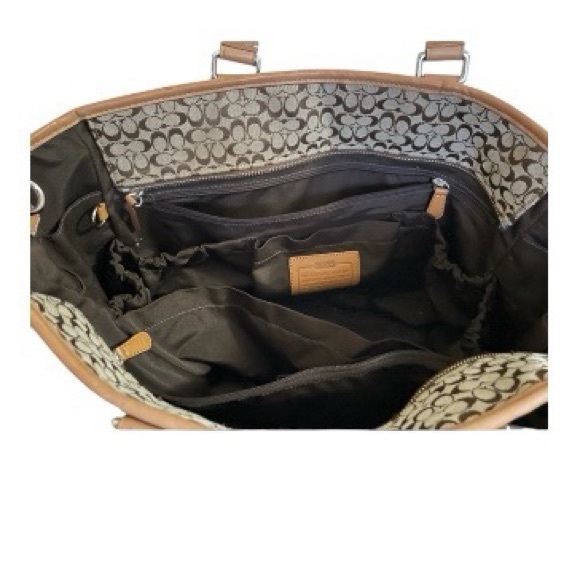 Coach Brown and Tan Signature Large Diaper Bag - Picture 4 of 7